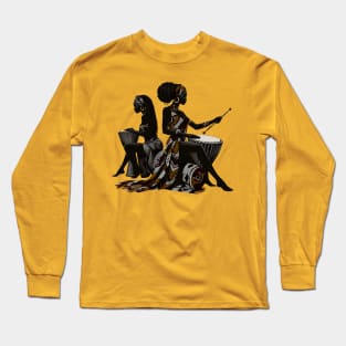 Afrocentric Women Drums Long Sleeve T-Shirt